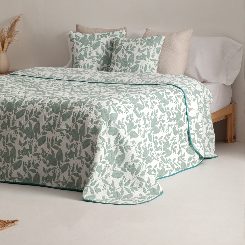 [COLSALV180-VE] Colcha ligera Salvi jacquard (Verde, 180x270 cm)