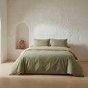 Juego Funda Nórdica Reversible 100% Algodón PEPA - Piedra/Verde