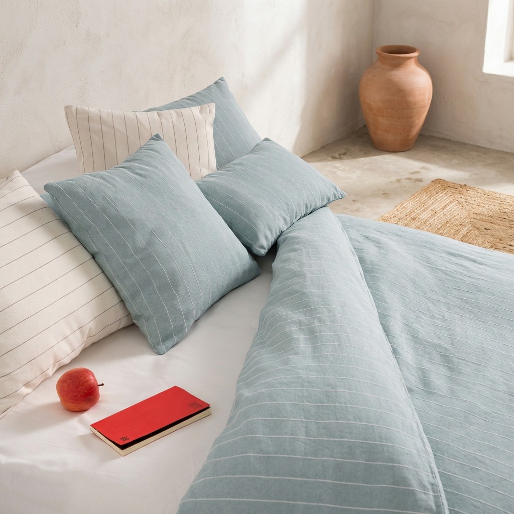 [FNPESPUAG-150] Funda Nórdica Hilo Relieve PESPUNT (Agua Marina, Cama 80/90 - 150x220 cm)