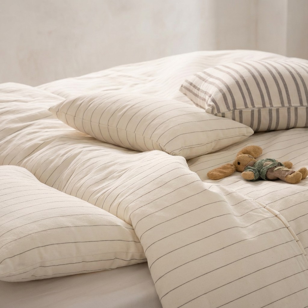 [FNPESPUCR-150] Funda Nórdica Hilo Relieve PESPUNT (Crudo, Cama 80/90 - 150x220 cm)