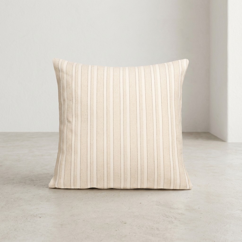 [FC2TRAMLI-45] Pack 2 Fundas de Cojín Rayas Relieve TRAMUNTANA (Lino, 45x45 cm)