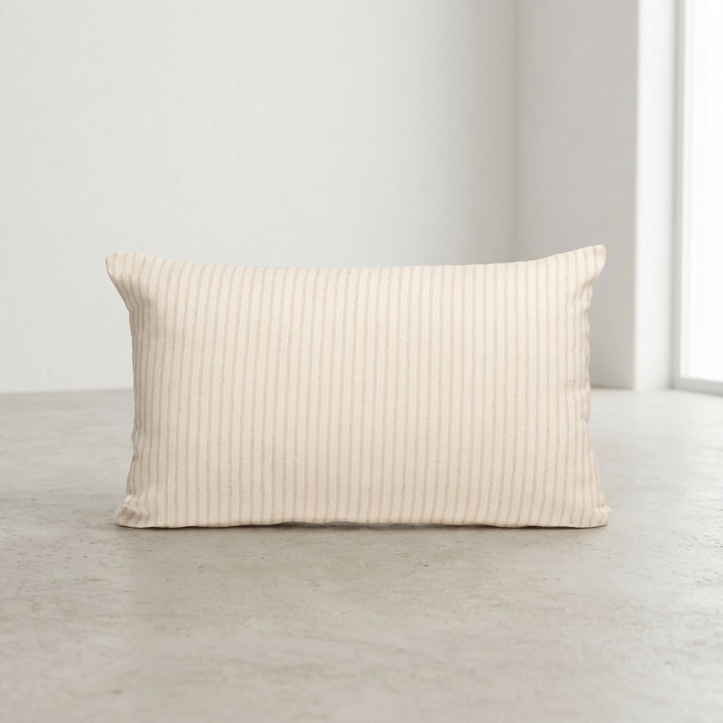 [FC2PUNTCR-50] Pack 2 Fundas de Cojín Hilo Tintado Rayas PUNT (Crudo, 50x30 cm)