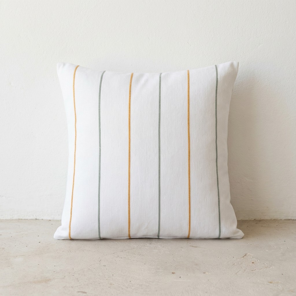 [FC2TRASAGOR-45] Pack 2 Fundas de Cojín Hilo Relieve Tintado TRASBLANC (Agua - Oro, 45x45 cm)