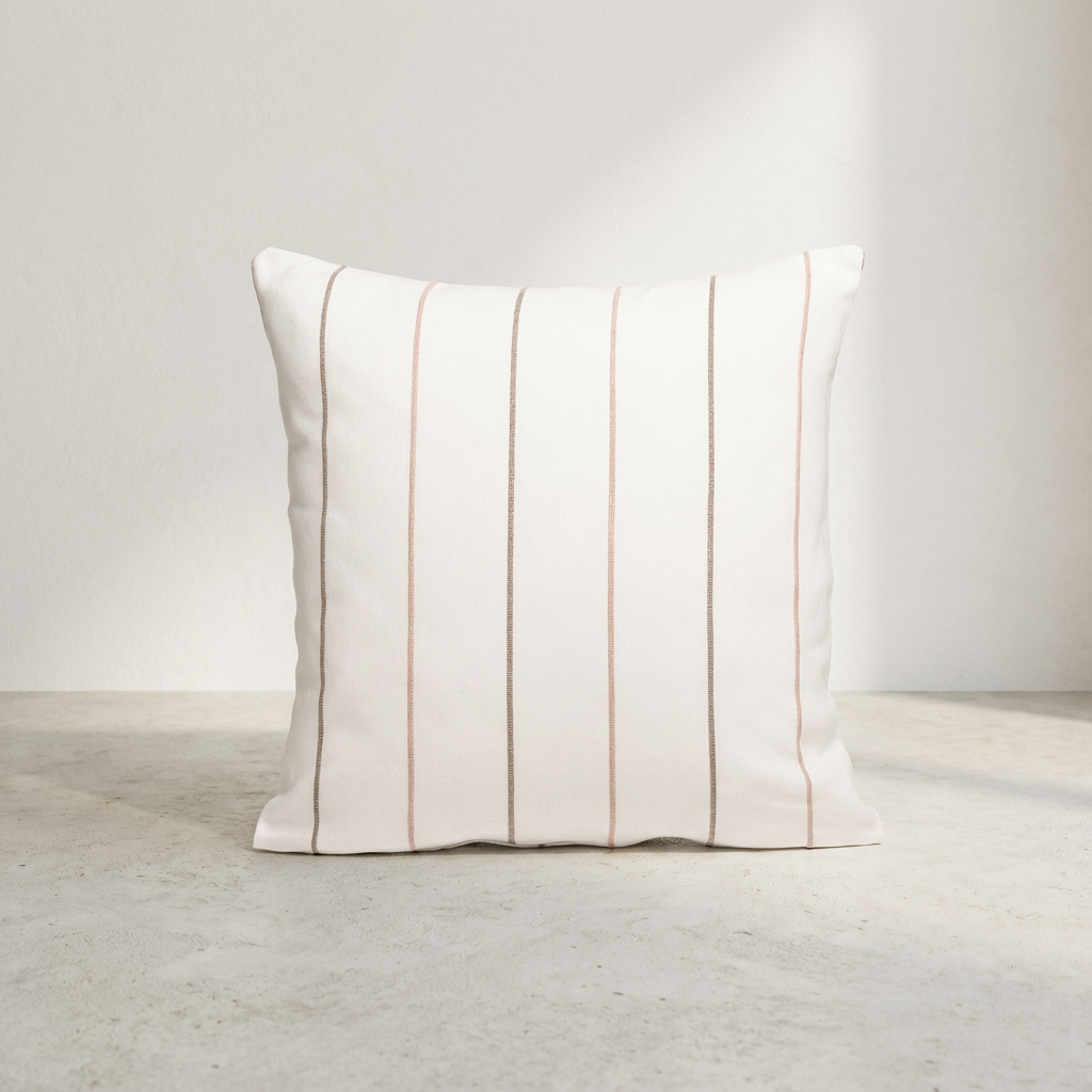 [FC2TRASLIRO-45] Pack 2 Fundas de Cojín Hilo Relieve Tintado TRASBLANC (Lino - Rosa, 45x45 cm)