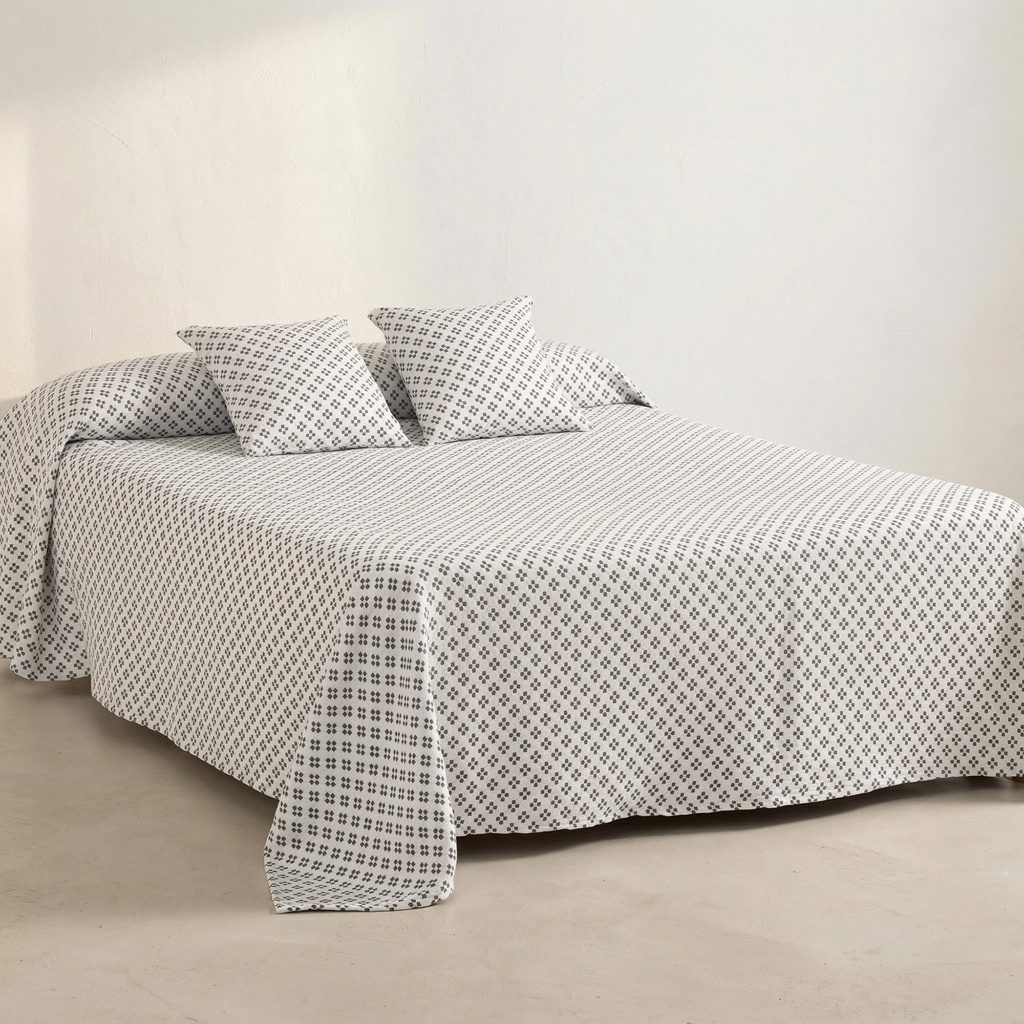 [COLPUNTAz-180] Colcha Jacquard Algodón PUNT CRUZ (Azul Marino, 180x270 cm)