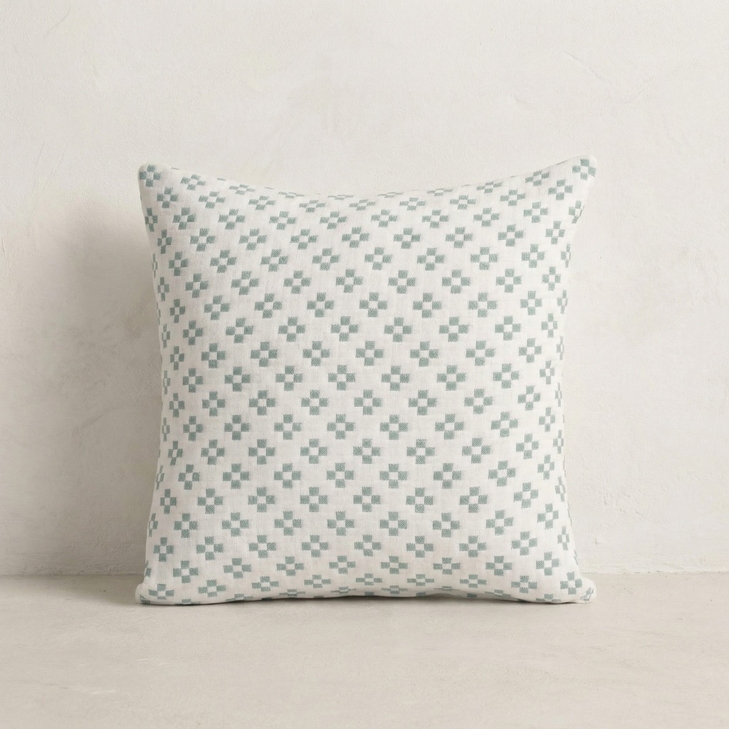 [FC2PUNTAG-45] Pack 2 Fundas de Cojín Jacquard Algodón PUNT CRUZ (Agua Marina)