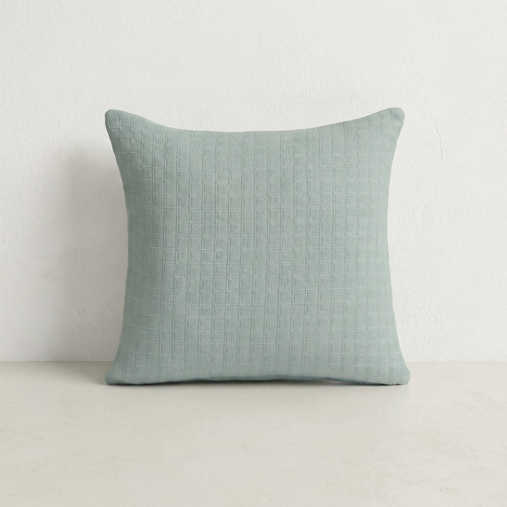 [FC2QUADRAG-45] Pack 2 Fundas de Cojín Jacquard Algodón QUADRA (Agua Marina)