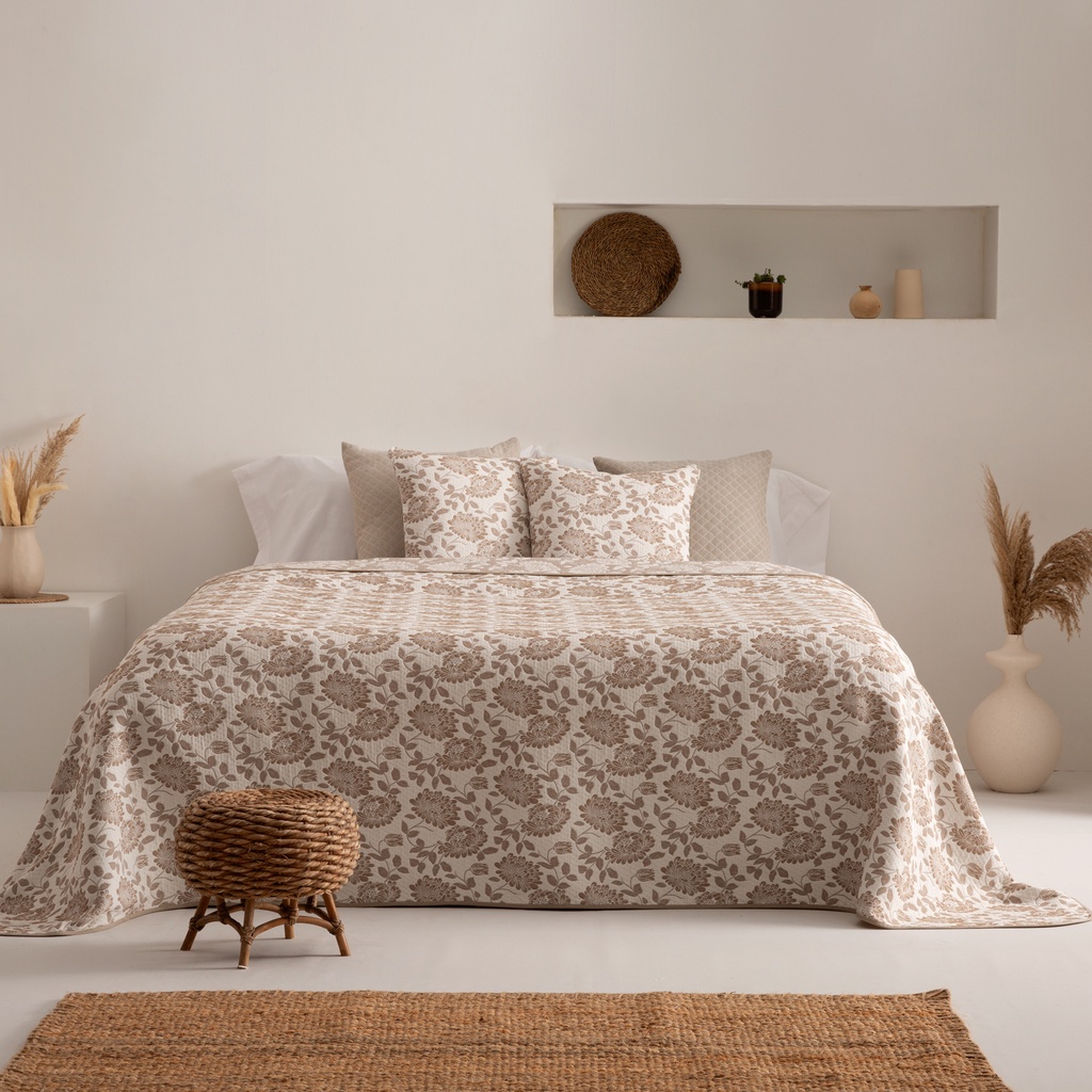 [COLMOM180] Colcha ligera Mombasa Beige jacquard (Cama 80/90 - 180x270 cm)