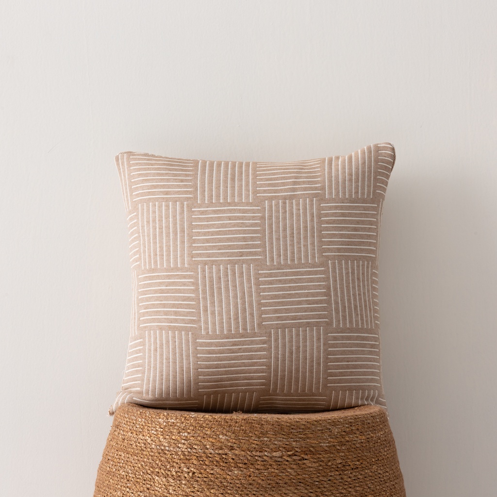 [FC2ZANBE] Pack 2 fundas cojín jacquard Zanzi 45x45 cm (Beige)