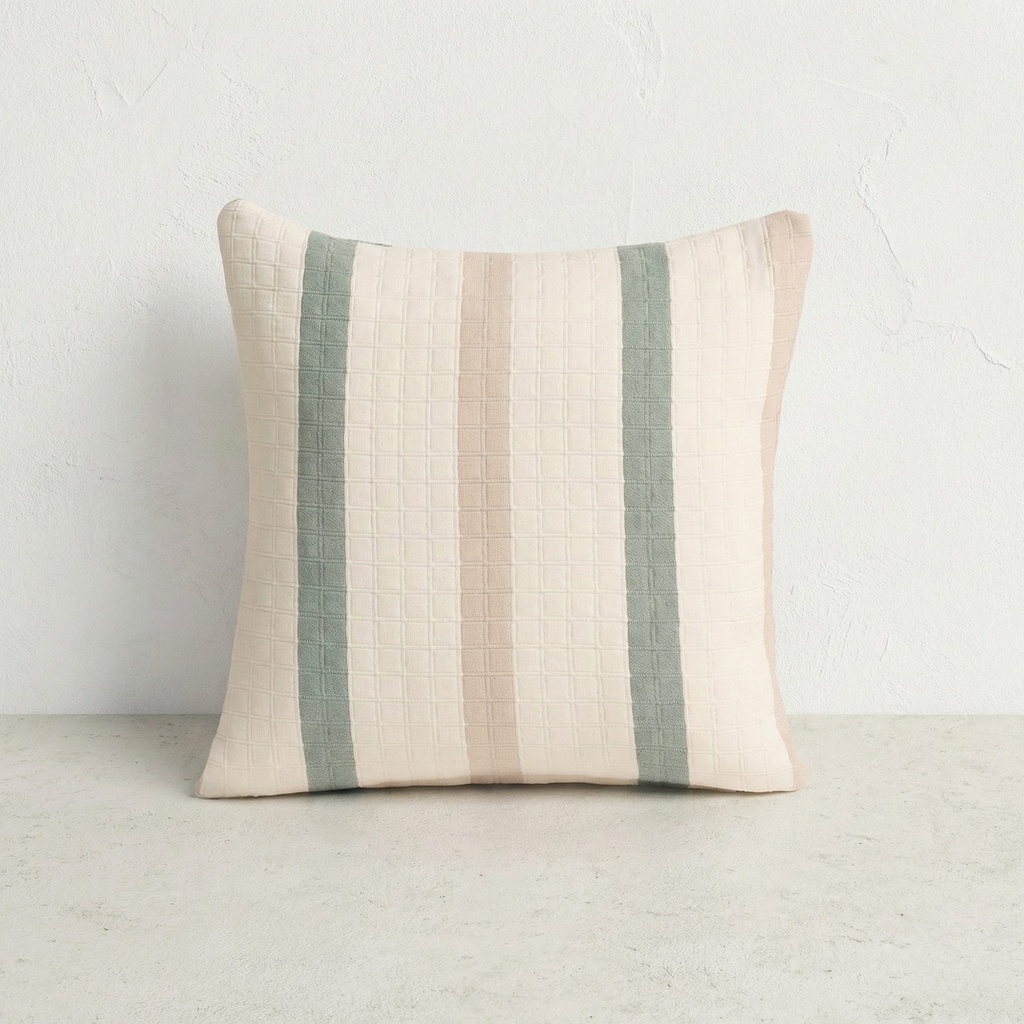 [FC2TESSEVE-50] Pack 2 Fundas de Cojín Jacquard Algodón TESSERA (Verde, 50x30 cm)