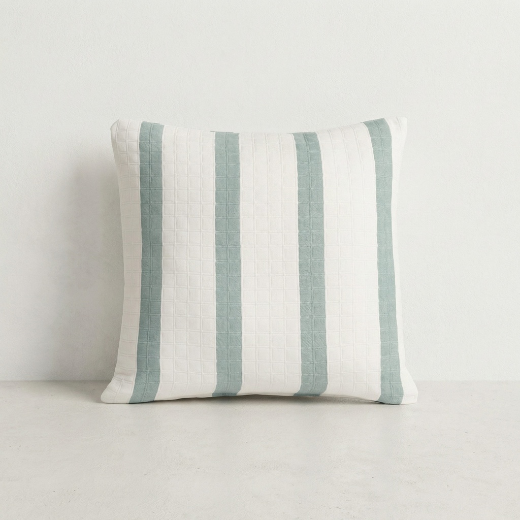 [FC2TESSEAG-50] Pack 2 Fundas de Cojín Jacquard Algodón TESSERA (Agua Marina, 50x30 cm)