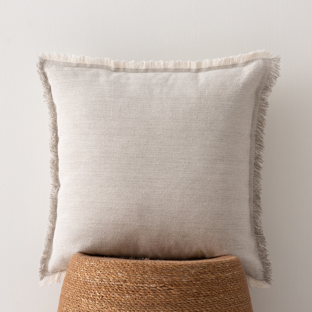 [FC2FLTIGRCL] Pack 2 fundas de cojín flecos Tibu 50x50 cm (Gris Claro)