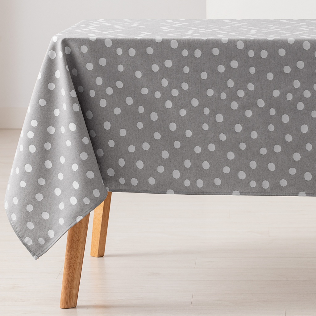 [MAJQPOIN100-GRCL] Mantel antimanchas jacquard Point (Gris Claro, 140x100 cm)