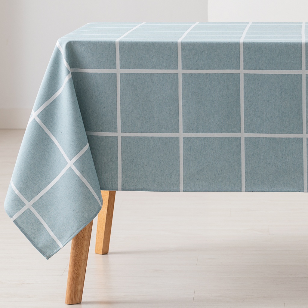 [MAJQFRAM100-AG] Mantel antimanchas jacquard Frame (Agua Marina, 140x100 cm)