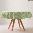 Mantel antimanchas redondo vichy 160x160 cm