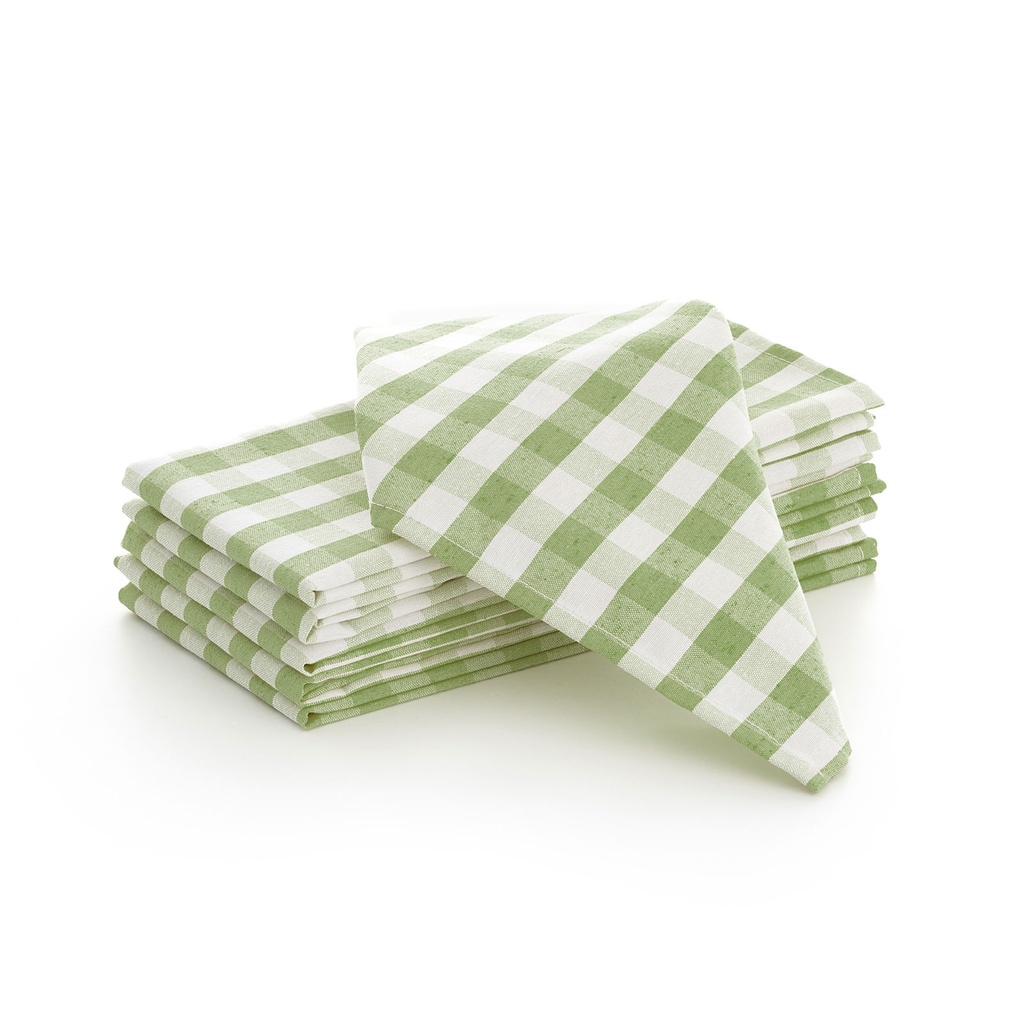 [SERV6VIVe] Pack 6 servilletas Vichy 45x45 cm (Verde Oliva)