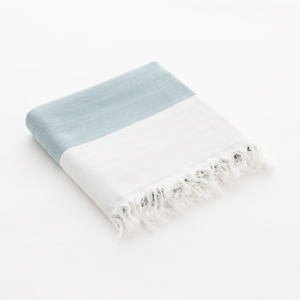 [FOUMARAG-90] Fouta de playa rayas Mar (Agua Marina, 90x180 cm)