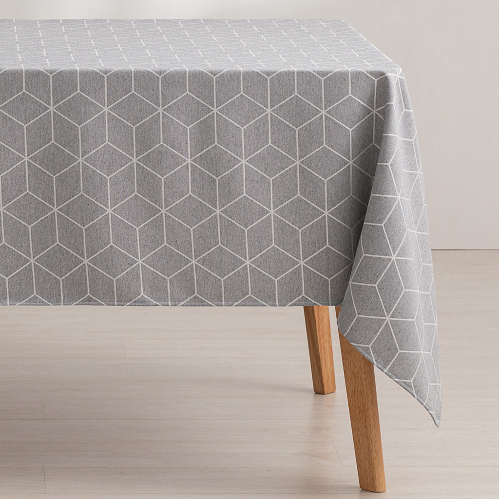 [LINNE100] Mantel antimanchas jacquard Line (Negro, 140x100 cm)