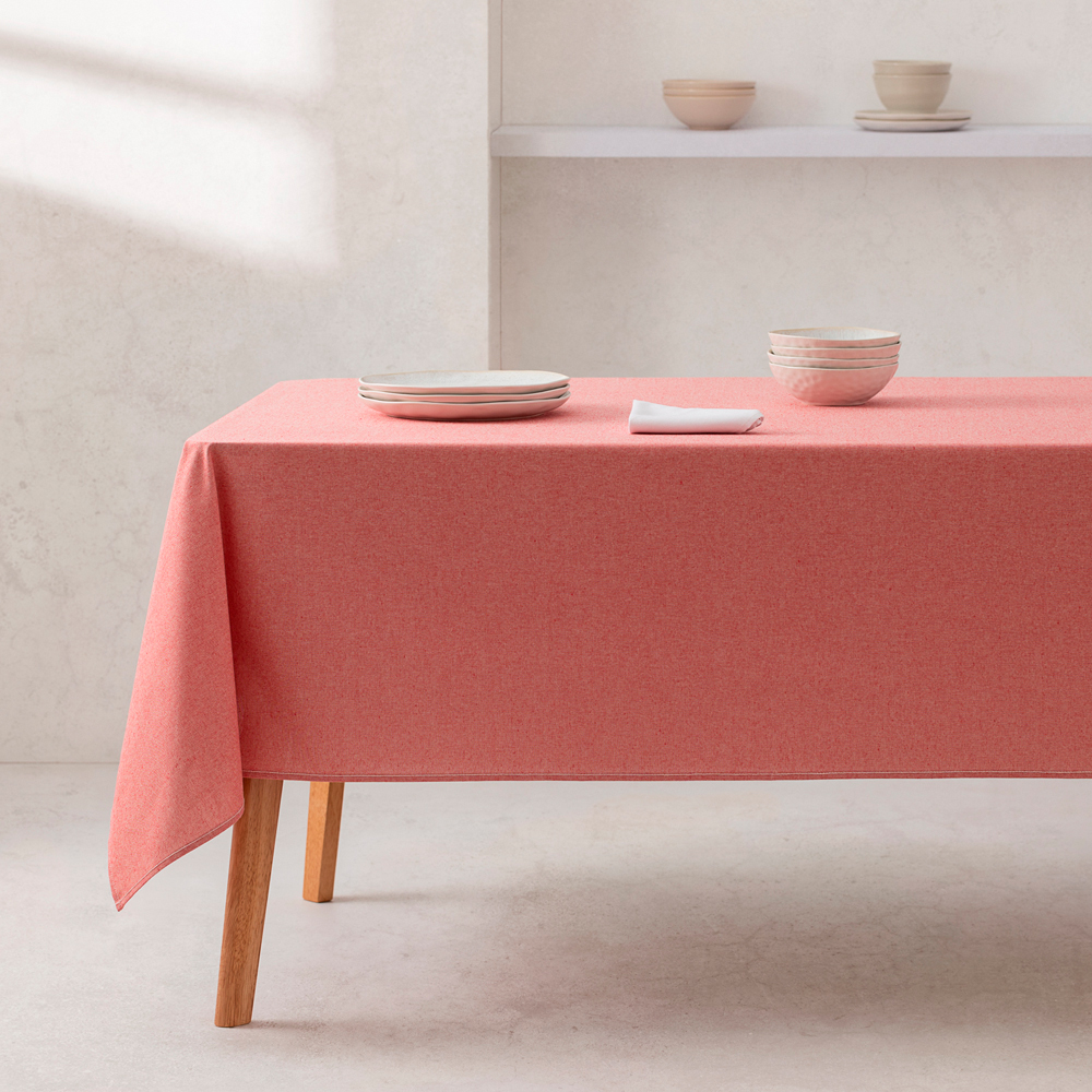 [M196] Mantel 100% algodón liso (Rojo, 140x100 cm)