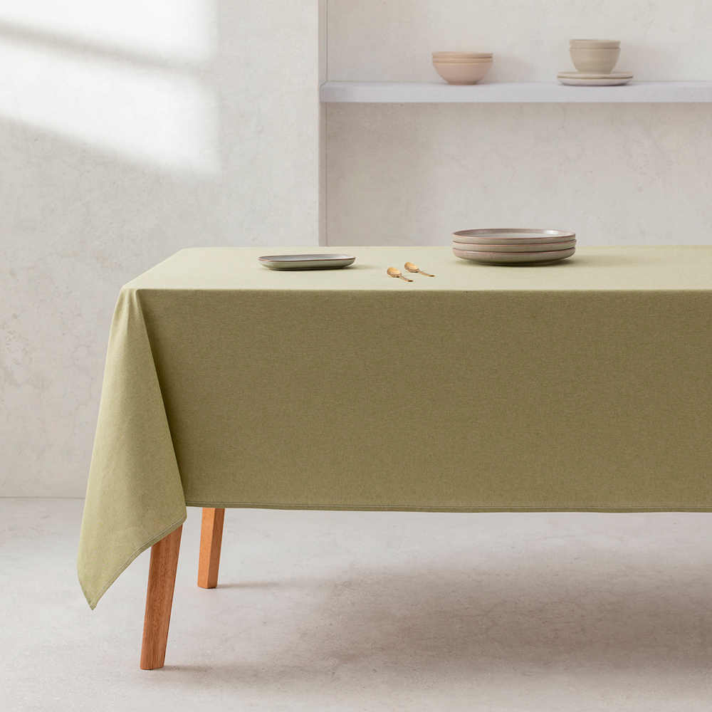 [M202] Mantel 100% algodón liso (Verde, 140x100 cm)