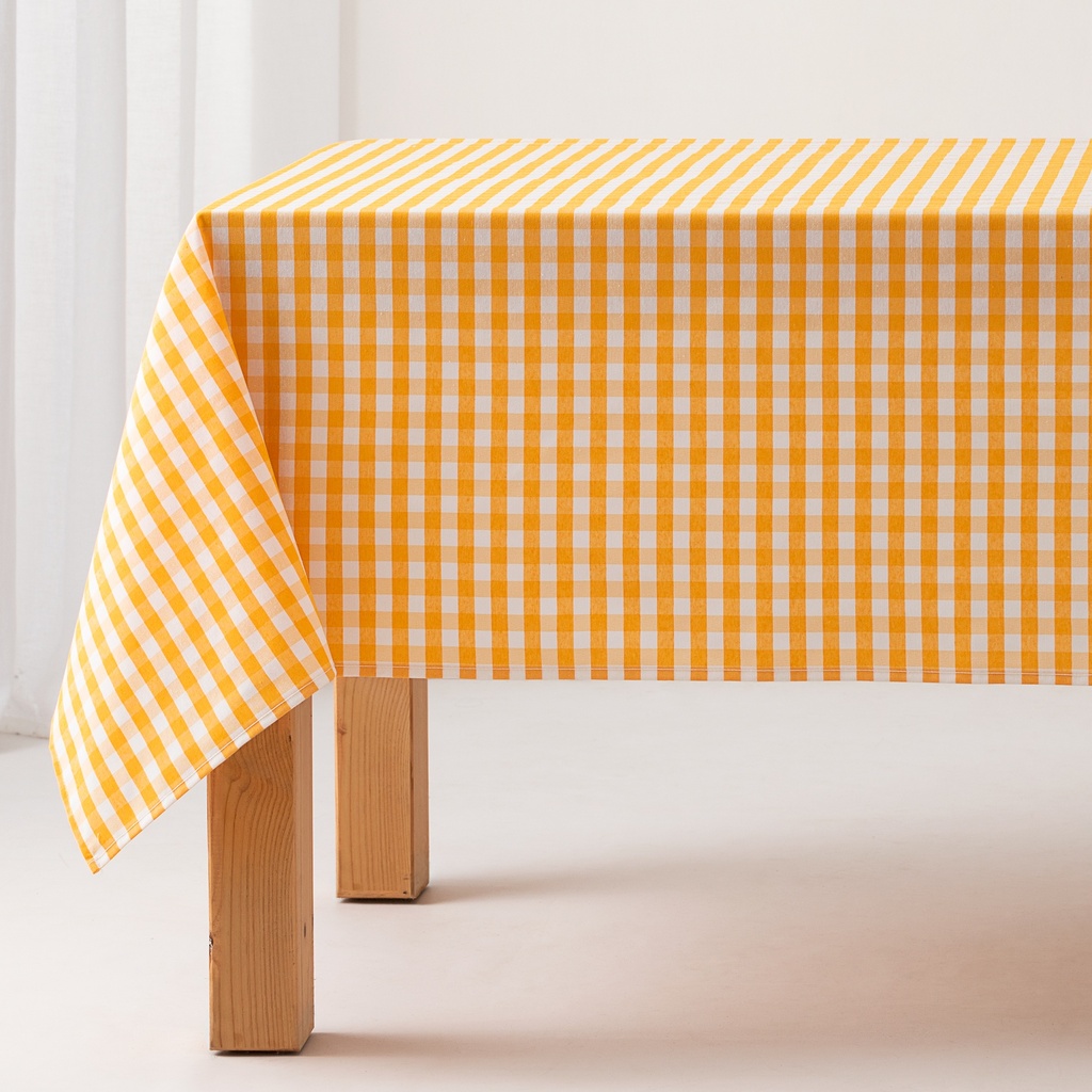 [VAM100] Mantel antimanchas cuadros vichy (Amarillo, 140x100 cm)