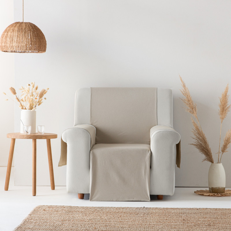 [CSABEIGE1PZ] Cubre Sofa Alicante Algodón (Beige, 1 plaza)